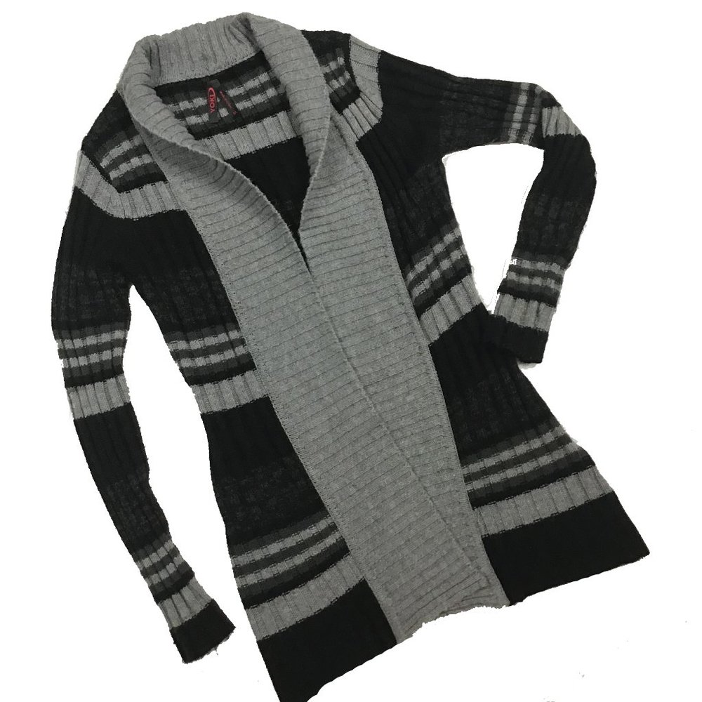 Long Cardigan two tone Sweater
